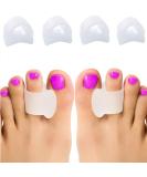 White Gel No Toe Stretcher - 4 Pieces Silicone Toe Separator for Hallux Valgus & Overlapping Toes Correction - Buy Online on GoSupps.com