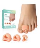 Welnove Toe Separator for Overlapping Toes - Bunion Relief & Hammer Toe Corrector - 3 Sizes 6 Pack - Prevent Rubbing & Relieve Pressure - Beige - Buy Online on GoSupps.com