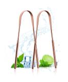 Acwoo Stainless Steel Tongue Cleaner Set - 2 Piece Tongue Scraper for Oral Care Combat Bad Breath - Probadent Rose Gold - Buy Online on GoSupps.com