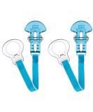 MAM Soother Clips 2 count (Pack of 1) Baby Soother Chain Fits All MAM Soothers Newborn Essentials White with Blue Strap (Soothers Not Included) - Buy Online on GoSupps.com