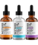 ArtNaturals Anti-Aging Set - Vitamin-C Retinol Hyaluronic Acid Serum for Wrinkles & Dark Circles - 3 x 1 Fl Oz - All Natural & Moisturizing (ANAA-0101) - Buy Online on GoSupps.com