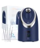 NanoSteamer Luxe by Pure Daily Care in Navy | Ionic Facial Steamer with Smart Steam Technology | 6 Steam Modes | Aromatherapy Basket | Digital LCD Screen | Hot Steam & Cool Mist - Buy Online on GoSupps.com