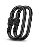 XTEK Climbing Carabiner Clip - UIAA Certified 25kN - Large Heavy Duty Steel Carabiners for Climbing, Hammocks & Camping - 2pc - Buy Online on GoSupps.com