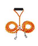 Tibapla Double Dog Leash - Padded Handles for Small Medium & Large Dogs | 10mm x 140cm | Durable Reinforced Design for Running & Training - Ideal for 2 Dogs Yellow - Buy Online on GoSupps.com