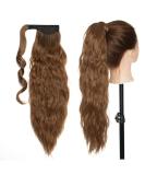20 Inch Long Corn Wave Ponytail Clip in Hair Extensions - Light Brown Wrap Around Hairpiece for Women - Buy Online on GoSupps.com