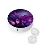 Purple Butterflies Contact Lens Case | Travel-Friendly Lens Care Box | Durable Plastic Design - Buy Online on GoSupps.com