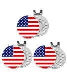 FINGER TEN Golf Ball Markers 3 Pcs with Hat Clip Set - USA Eagle, Ribbon Design - Perfect Gift for Golfers - Buy Online on GoSupps.com