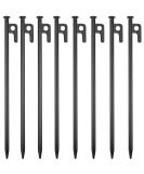 RIY Tent Stakes Heavy Duty 12 inch Steel Tent Pegs for Camping Unbreakable and Inflexible 8pc Black - Buy Online on GoSupps.com