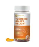 Turmeric & Ginger Vegan Gummies | 60 Pro Gummies | Peach Flavour | Health & Wellness by Prowise - Buy Online on GoSupps.com