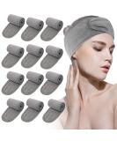 Leaflai 12-Pack Spa Facial Terry Cloth Headband for Bath, Makeup & Sport - Gray - Buy Online on GoSupps.com