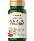 Piping Rock Odorless Garlic and Cayenne Supplements 1000mg | 180 Softgels | Non-GMO, Gluten Free - Buy Online on GoSupps.com