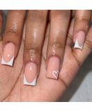 YoYoee Short Nude French Press On Nails - 24PCS Cute Square Full Cover Fake Nails for Women & Girls - International Shipping Available - Buy Online on GoSupps.com