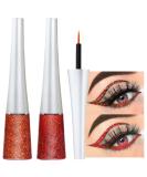 2Pcs Bronzer Red Liquid Glitter Eyeliner Set for Women - Sparkly Makeup Liners - Buy Online on GoSupps.com