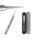 AOYHJA Blackhead Removal Tweezers - Stainless Steel Curved Hook for Acne, Pimples, Blemishes - Precision Tool for Splinter and Ingrown Hair Removal - Buy Online on GoSupps.com