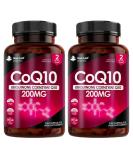 CoQ10 Supplement 200mg X 2 Bottles - Co Enzyme CQ10 Vegan Capsules 100% Pure and Naturally Fermented Ubiquinone Q10 High Strength Ubiquinone Coenzyme Q10 Coenzyme CoQ10 Supplement UK Made Ubiquinol 120 count (Pack of 2) - Buy Online on GoSupps.com