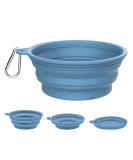Tokayife Foldable Dog Bowl 560ml - Travel Bowl with Carabiners for Indoor & Outdoor Use - Blue - Buy Online on GoSupps.com
