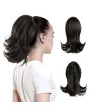 CJL HAIR Claw Clip Drawstring Ponytail Hair Extension Short Black Brown Wavy Curly Afro Fake Faux Synthetic Heat Resistant Fiber Hairpiece for Women Girls Kids 12 Inch (Pack of 1) Black Brown - Buy Online on GoSupps.com