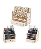 OPHIR Wooden Paint Brush Organizer with Drawer - Artist Supply Storage Rack for Marker Pens, Colored Pencils, Brushes, and Paint Tools - Buy Online on GoSupps.com