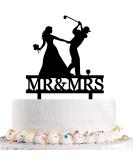 Funny Wedding Cake Topper - Bride Grabs Golfer Groom Who Playing Golf - Golf Couple Cake Topper Mr&Mrs Wedding Cake Topper (Golfer) - Buy Online on GoSupps.com