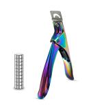 Professional Rainbow Acrylic Nail Cutter with Magnet Sizer & Adjustable Length Measurement - Precision Nail Clippers for Salon & Home Nail Art - Buy Online on GoSupps.com