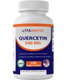Vitamatic Quercetin 500mg - 120 Vegetarian Capsules | Cardiovascular & Immune Support | Non-GMO, Gluten-Free, Vegan - Buy Online on GoSupps.com