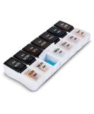Weekly Pill Organizer - 7-Day Detachable Pill Box for Vitamins Fish Oil & Medications - Travel Friendly Black & White Design - Buy Online on GoSupps.com