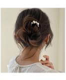 Yheakne Pearl Hair Slide - Vintage Brass Hair Clip Pin for Women & Girls | 2 Prong Silver Hair Stick & Bun Holder Accessories - Buy Online on GoSupps.com