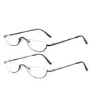 Half Frame Reading Glasses - Half Moon Readers (2 PCS) 1.75 - Gray Black - Buy Online on GoSupps.com