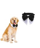 Hacraho Formal Pet Fly Collar - Adjustable White Tuxedo Costume for Medium & XL Dogs | Perfect for Weddings & Birthdays - Buy Online on GoSupps.com