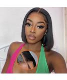 HD Lace Wear & Go Wig for Black Women - 10 inch Pre-Cut Bob 180% Density Bleached Knots Beginner-Friendly Straight Human Hair - Buy Online on GoSupps.com