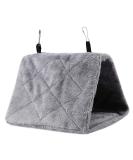 Winter Warm Plush Bird Hammock Triangle Bird Nest House Hanging Bed for Parrots Parakeets Cockatiels Budgies & Lovebirds (S-Grey) S Grey - Buy Online on GoSupps.com