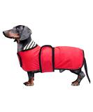 Minezis Waterproof Dog Coat with Reflex Strip - Adjustable Vest for Small & Medium Dogs (Dachshund Rot XS) - Red 31-33cm Back Length - Buy Online on GoSupps.com