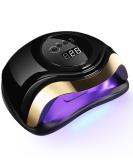 Buy Birshe Geln gel Lamp UV LED 168W - Professional Portable Nail Dryer with Timer & LCD Display | Luxury Black Gold for Gel Polish - Buy Online on GoSupps.com