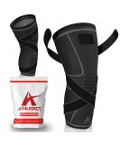ATHLEDICT Knee Brace Compression Sleeve with Strap for Meniscus Tear & Arthritis Relief - Black Large - Buy Online on GoSupps.com