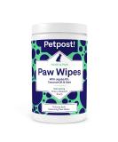 Petpost Paw Wipes for Dogs - Nourishing Cleaner with Coconut Oil, Jojoba Oil, and Aloe - 70 Cotton Pads (Cherry Blossom) - Buy Online on GoSupps.com