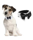 Hacraho Tux Dog Fly White Soft Cotton Formal Dog Collar & Adjustable Tie for Small Dogs & Cats | Perfect for Weddings Birthdays & Parties - Buy Online on GoSupps.com