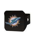NFL Miami Dolphins Metal Hitch Cover - Black | FANMATS 22580 | 2 Square Type III Hitch Cover - Buy Online on GoSupps.com