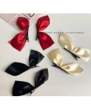 Red Black Bow Satin Ribbon Hair Clips for Women and Girls - Set of 3 Pairs - Buy Online on GoSupps.com