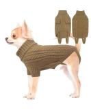 Shop Warm Winter Dog Sweater for Big Dogs - Christmas Fleece Clothing | Khaki Camel XS (Back 23cm Breast 32cm) - Buy Online on GoSupps.com