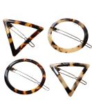 Lurrose 4 Pcs Geometric Acrylic Resin Hair Clips - Stylish Triangular Circle Leopard Barrettes for Party Daily - Buy Online on GoSupps.com