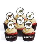 48 PRECUT Dinosaurs Edible Mini Cupcake Toppers - Premium Thickness SWEETENED VANILLA - wafer card disc cake decorations - Buy Online on GoSupps.com
