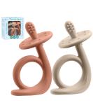 Baby Teething Toys Silicone Baby Teether Baby Chew Toys Freezer Safe BPA Free Soothe Babies Gums Teething (Sunrise/French Beige) Sunrise / French Beige - Buy Online on GoSupps.com