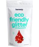 Hemway Eco-Friendly Biodegradable Glitter 100g - Vegan Safe Sparkle for Face Eyes Body Hair & Nails | Red Holographic 3mm - International Shipping Available - Buy Online on GoSupps.com