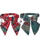 Lamphyface Christmas Cat Collar with Breakaway Feature, Cute Bow Tie & Flower Bandana - Adjustable and Safe Plaid Bowtie Design - Buy Online on GoSupps.com