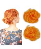iLUU Fashion Orange Updo Hair Bun Extensions - Elastic Messy Bun Chignon Ponytail, Wavy Buns for Women Party - 2pcs #119 - Buy Online on GoSupps.com