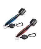 Xintan Tiger Pack of 2 Golf Club Brush Groove Cleaner with Retractable Zip-line and Aluminum Carabiner Cleaning Tools - Buy Online on GoSupps.com
