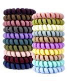 MAORULU Spiral Hair Ties Set - 20PCS Colorful Matte Phone Cord Elastic Coils for Women & Girls - Waterproof & No Crease Hair Ties - Buy Online on GoSupps.com