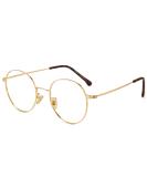 Cyxus Blue Light Filter Glasses Frame - Round Vintage Retro Style for PC TV Tablet | Unisex | Total Width: 131mm | 01-2 Gold - Buy Online on GoSupps.com