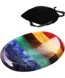 Yeesabella Thumb Worry Stone for Anxiety with Velvet Bag - 7 Chakra Healing Crystal Oval Pocket Palm Stone Gemstones for Reiki Balancing Meditation and Anxiety Relief - Buy Online on GoSupps.com