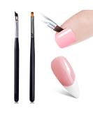 Oblique French Tip Nail Art Brush Set | Manicure Clean-Up & Design Pen | UV Gel & Acrylic Painting | Fine Hair | Black Handle - NB113 - Buy Online on GoSupps.com
